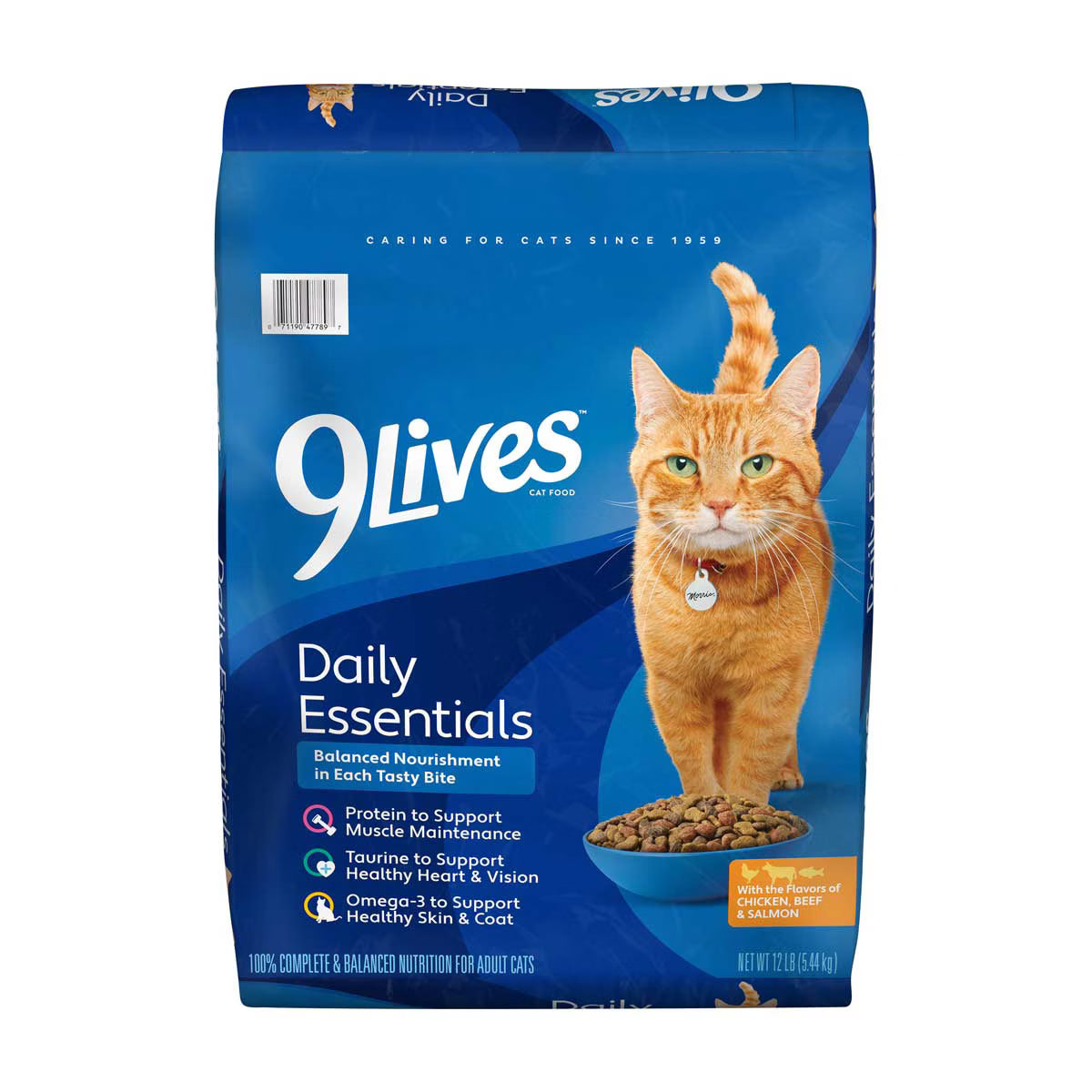 9Lives Daily Essentials Dry Cat Food - Chicken, Beef & Salmon, 12 lb