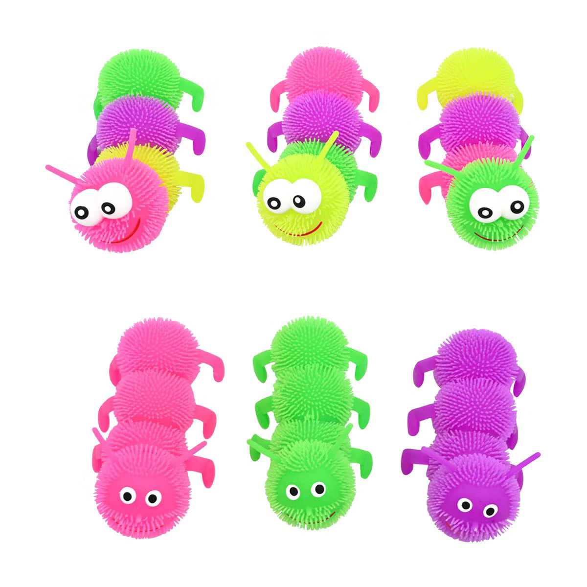 Fall Light-Up Squishy Caterpillar Toy - Assorted Colors